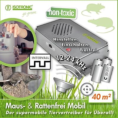 ISOTRONIC Anti Rats Souris Deratisation Ultrason Deratiseur Répulsif Electronique Produit Anti Nuisible Dispositif à ultrasons Elimination pour Maison Bureau Restaurant Salle Cafétéria Entrepôt Magasin Atelier Dépôt Boucherie Pâtisserie