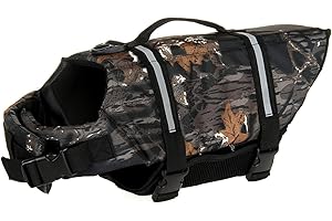 OYUEGE Dog Life Jacket, Dog Life Vest Camo with Reflective Stripes, Adjustable Dog Lifesaver Pet Life Preserver Dog Life Jackets with High Buoyancy Swimsuit for Small Medium and Large Dogs Color-B XL