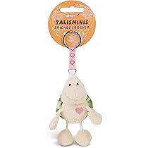 Sleutelhanger Talisminis konijn 7cm beige - Knuffeldierhanger met