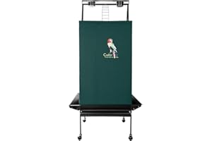 Colorday Good Night Bird Cage Cover for Large Bird Cage with Play Top (68", Green)