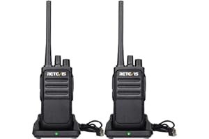 Retevis RT617 Walkie Talkie, PMR446 16 Channels, 2 Way Radio Professional, License Free CTCSS/DCS, VOX Scan Squelch, Rechargeable Walkie Talkies Long Range for Security (2 Pcs, Black)