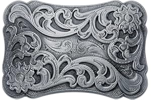 PH PandaHall Fibbia per Cintura Fibbia per Cintura da Cowboy, Chiusura per Cintura con Floreale Incisa Adatta per 42mm Cintura per Cintura in Pelle di Jeans