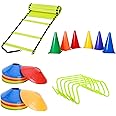 Advanced Sports Complete Agility Training Kit: 4m Ladder, 10 Saucers, 6 Cones (6"), 6 Hurdles (30cm) - All-in-One Solution for Enhancing Speed, Agility, and Athletic Performance