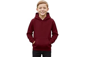 Urban Road Kids Heavy Blend Plain Hoody Hooded Sweatshirt Top for Boys & Girls