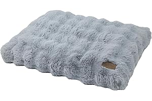 BingoPaw Panier Chien Grande Taille: 90x60x10cm Coussin Chien Déhoussable et Lavable en Machine, Tapis Matelas Lit Imperméable, Tissu Peluche Doux, Gris