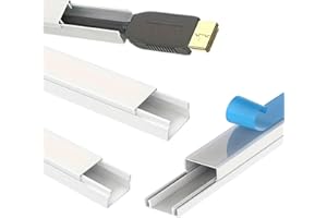 MOEM&AN Canaletas Adhesivas para Cables 15x10mm Pack de 4, 6, 8 o 10 Metros, Organizador de Cables, Canaleta Cables Pared Adhesivo, Color Blanco, Proteger y Cubrir Cables (10)