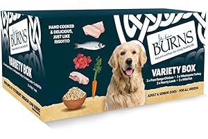 Burns Pet Nutrition Natural Wet Dog Food For Adult & Senior Dogs, 12 x 150 g Variety Box, 3 x Free-range chicken, 3 x Hearty Lamb, 3 x Free-range Turkey, 3 x Wild Fish