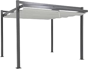 Leco Pavillon, Design-Pergola, anthrazit, B 350 x L 350 x H 260 cm