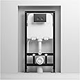 MEJE #MJ-MZE014P- in-Wall Toilet Tank Carrier with Dual-Flush Actuator Plate, White (Compitable with #MZE014P Wall-Hung Smart Toilet)