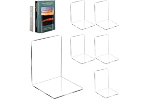 Auauraintt 6pcs Sujetalibros Libros de acrílico Transparente,e, decoración Transparente, con 24 Alfombrillas de Silicona Antideslizantes, Adecuado para la Escuela, el hogar, la Oficina, la Biblioteca