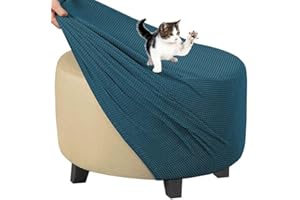 FAIRUO Cuadradas Funda Otomana Redondo Rectángulo Fundas de Reposapiés Sofá Protector de Puff Funda Protectora para Taburete Otomanas Muebles de Reposapiés con Parte Inferior Elástica (Color : @13, Size :