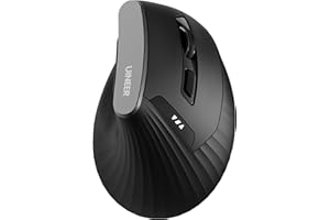 Uineer Souris Ergonomique sans Fil, Verticale Bluetooth Souris (BT5.0/4.0/2.4G), DPI à 4 Niveaux, Confort et la Réduction de la Fatigue du Poignet, Idéale pour l'Usage à la Maison, Bureau, Noire