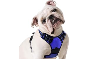 Eagloo Pettorina Cane Taglia Media, Pettorina ad h, Pettorina Antifuga Cane, Pettorina Anti Tiro per Cani con Doppio Gancio, Imbracatura Robusto e Regolabile per Addestramento Passeggiate, M, Blu