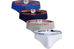 Trendy Boy Calzoncillos bóxer de algodón para niños Ropa Interior 2-12 años Calzoncillos para niños Paquete de 4 Diseño Italiano Multicolor Ultra Suave