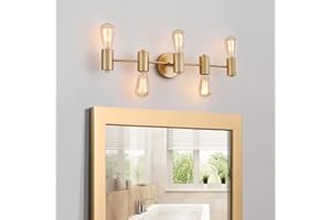 WUZUPS 5-light salle de bain luminaire morden vanity wall scones lumière pour chambre salon, base e27, or
