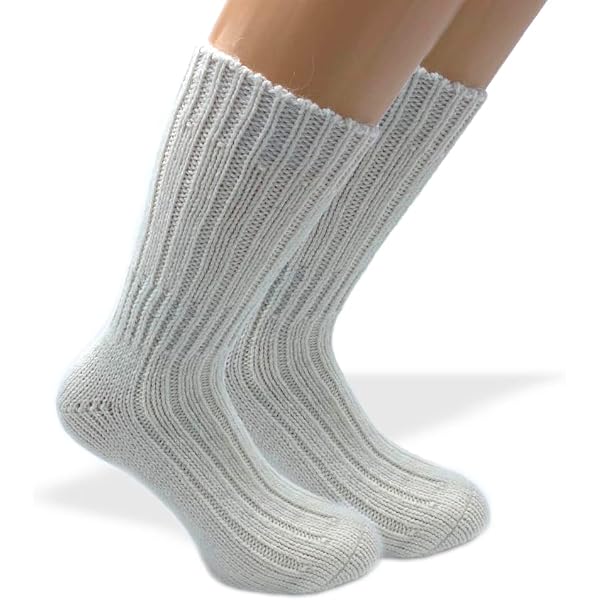 PASINI FASHION 2 Paia - Calze pesanti da uomo con Alpaca - Collezione EVEREST - calde e confortevoli, in assortimento di due colori (2 Paia Bianco, 35-38