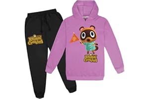 MissAc Animal Crossing Sportswear Enfant - Sweat À Capuche Manches Longues Et Pantalon Jogging Décontractée - Sports Jogging Vêtements De Fitness