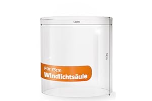 BENTSON Ersatz Glaszylinder für Windlichtsäule Design I Für 75cm