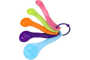 GEEHUA Juego de 5 cucharas medidoras, 5 cucharas medidoras coloridas de gramos con diferentes capacidades, para controlar la cantidad de líquidos de cocción y hornear, especias saladas