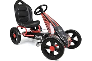 hauck Cyclone - Go-Kart für Kinder 4-10 Jahre Max. 55 kg mit Handbremse, Verstellbarer Schalensitz, EVA Räder Ø 29,1 cm, Geschlossener Kettenkasten, Outdoor Spielzeug Tretfahrzeug