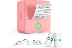 ETROBOT Imprimante Etiquette Autocollantes Thermique, Mini Etiqueteuse Bluetooth Portable Imprimante étiqueteuses Compatible avec Android et iOS pour Bureau Maison avec 2 Rouleaux d'étiquettes Mojo 1