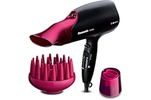 Panasonic EH-NA65 Nanoe Hair Dryer with Diffuser, Quick Dry & Styling Nozzle - Visibly Improved Shine (Pink), Gifts for women