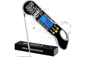 TRAUSI Instant Read Meat Thermometer, Fast & Accurate Digital Food Thermometer with Backlight, Waterproof & Magnet for Grilling, Cooking, BBQ, Smoker, Baking, and Candy Making