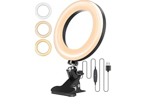 ELECTRIC GIANT Ring Light pour Ordinateur Portable, 6,3" Lampe de Conférence LED avec Clip, Anneau Lumineux 3 Modes d'éclairage Lumière Vidéoconférence pour Tiktok Vidéo Youtube Volg Maquillage Selfies