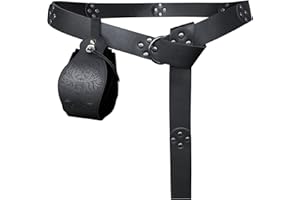 HiiFeuer Cintura con rivetti medievali e custodia portatile con coulisse Phoenix, cintura e borsetta in finta pelle rinascimentale per il LARP(nero A)