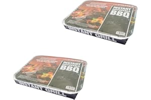BARGAINGALORE SET OF 2 DISPOSABLE BBQ INSTANT GRILL CHARCOAL DISPOSABLE OUTDOOR CAMPING SUMMER
