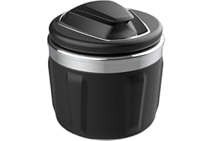 STOREBAO Auto Aschenbecher exklusiv für BMW 1/3/5/7 Serie und X1/X3/X5/X6, mit LED Licht und Deckel (Silber)