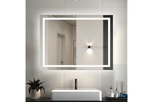 MYB 700x500 Bathroom Wall Mirror with LED Lights,with Demister Pad,Touch Sensor,IP44,Portrait or Landscape