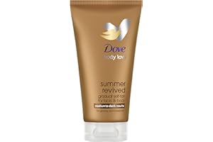 ‎DOVE Dove Summer Revived Mittel bis Dunkel allmähliche Selbstbräunungslotion für Gesicht und Körper mit Aloe Vera & Glycerin für eine sonnengeküsste, schrittweise Bräune und seidig-weiche Haut, 2 x 75 ml