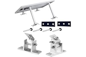 PERGAR Staffa per Pannello Solare, Staffe di Montaggio per Pannello Solare Regolabili con Gambe Inclinabili Pieghevoli, Kit Morsetto Terminale per Supporto Pannello Solare in Acciaio Inossidabile,(Bianco)