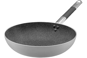 BALDASSARE AGNELLI Pentole Agnelli Linea Shark Skin Padella Svasata Alta, Argento, 24 Cm