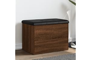 Emmtore Banco con almacenaje Madera ingeniería Roble marrón 62x42x45 cm