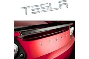 DSFG Kompatibel mit Tesla Model 3/S/X/Y Hecktür mit Buchstaben Heckzeichen, Tesla-Logo 3M Heck Rückseite (fit Silber)