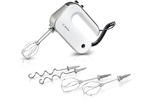 Bosch Electroménager - MFQ4835DE Batteur à main Styline, 575 watts, 5 niveaux de puissance - Blanc/Chrome