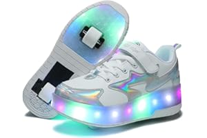 SILY LIFE Light up Trainers with Wheels,LED Shoes with Wheels, Girls LED Wheels Shoes Skates,Kids Roller Skate Trainers,USB Recharge .Kids'Gift for Party Birthday
