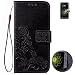 Produktbild LG G5 Hülle ,Leder PU Leder Hülle Flip Hülle Case Bookstyle Cover Schale Stand Ständer Etui Karten Slot Schutzhülle Tasche Wallet Case Leder Wallet Tasche Brieftasche Schutzhülle Schmetterling Muster Pour LG G5 5.3 Zoll [schwarz]+ Panzerglas Folie Displayfoile displayschutzfolie