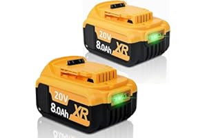 BONADGET ​​2X 18V 8.0Ah Li-ION dewalt Haute capacité en Remplacement de la Batterie pour Dewalt 18V DCB200 DCB184 DCB182 DCB101 DCB107 DCB112 DCB105 DCB115 DCB203