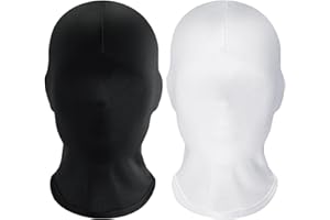 SKHAOVS 2 Piezas Máscara Facial Completa Halloween, Máscara Negra Sin Rostro, Mascarilla Completa Negro Unisex, Full Face Masks Unisex para Fiesta de Disfraces de Halloween Carnaval