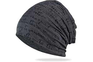 DURINM Berretto Slouch Beanie Cappelli Invernali Berretto da Uomo in Cotone Nero Ciondolare Zucchetto Inverno Estate Cappello