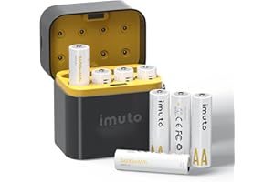 imuto 1.5V Batterie AA ricaricabili 3600mWh, Pile Ricaricabili AA Litio 1600 Cicli con display a LED nero ricarica rapida, 8 pezzi