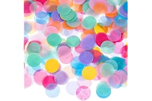 ZOOTING Groß Konfetti Blau Mehrfarbig,60g Pastell Gross 2.5cm Runde Rosa Seiden-Papier Tabellen Pailletten Tissue Metallic Confetti für Tischdeko Geburtstag Taufe Party Hochzeit Baby Shower Dekoration