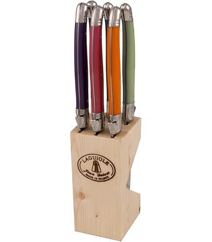 Coffret De 6 Couteaux De Table Laguiole, Manches Variés, Acier Inoxydable, Pradel Excellence, Neuf