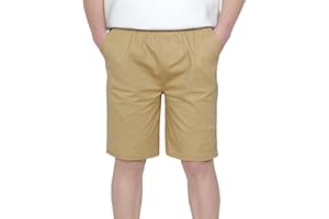 CAMLAKEE Chino Shorts Boys Kids Summer Trousers Plain Breathable with Elasticated Waist