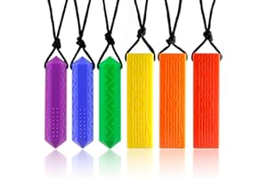 KEFU Collier a macher enfant tdah,6 pièces colliers à mâcher sensuels pour enfants et adultes souffrant de dentition, d'autisme et de TDAH(mélanger1)