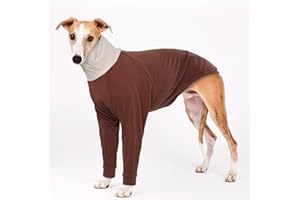 MHaustlie Maglione caldo per cane per cani di taglia media, tuta a due zampe, cappotto invernale per cane, felpa super morbida per cane, cappotto da esterno per Greyhound Italiano (Marrone, M)
