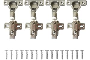 LIKERAINY 95 Grado Cerniera 26mm Battuta Interna con Ammortizzatore con Montaggio Clip on per Ante Mobili da Cucina Gabinetto Cerniere per Armadio Porta 4 Pezzi